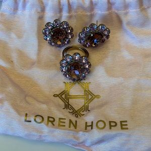 Loren Hope Violet earrings and adjustable cocktail ring